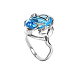 Women's ring with light blue topaz 