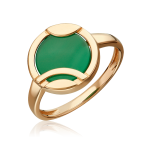 Women's ring with green agate 