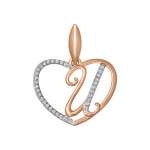 Heart-shaped pendant with zirconia 