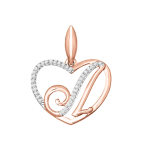 Heart-shaped pendant with zirconia 