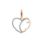 Heart-shaped pendant 'C' with zirconia 