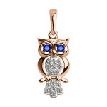 Pendant Owl with zirconia 