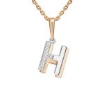 Buchstabenanhänger "H" mit Zirkonia 