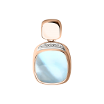 Pendant with brilliant and a doublet of topaz and mother-of-pearl 