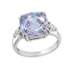 Ladies Ring with Amethyst and zirconia 