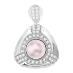 Pendant with Pink Pearl and  Zirconia 