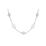 Necklace with pearls and zirconia 