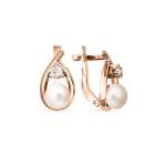 Earrings with zirconia and pearl 