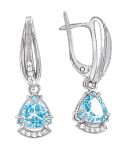 Earrings with Topaz and zirconia 