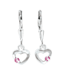 Earrings with pink zirconia 