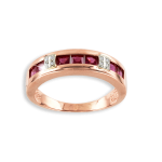 Women's ring with diamonds and ruby 