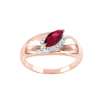 Кольцо с бриллиантами и рубином 