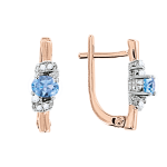 Earrings with blue topaz and diamonds 
