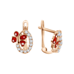 Earrings with zirconia and enamel 