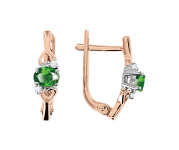Earrings with emerald and diamonds 