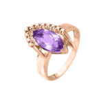 Women's ring with amethyst and zirconia 