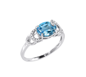 Women's ring with diamonds and topaz 