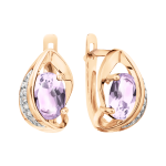 Earrings with zirconia and amethysts 