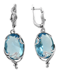 Earrings with light blue topaz 