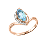 Women's ring with zirconia and topaz 