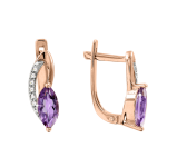 Earrings with amethyst and diamonds 