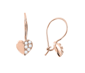 Earrings - heart with zirconia 
