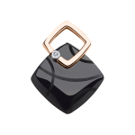 Pendant with diamond and black ceramic 