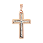 Gilded pendant cross with zirconia 