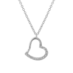 Chain with pendant heart and zirconia 