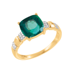 Women's ring with diamond and emerald 