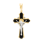 Pendant cross with enamel and zirconia 
