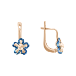 Earrings with blue zirconia 