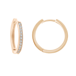 Серьги-кольца с фианитами 