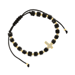 Bracelet with yellow gold, onyx and zirconia 