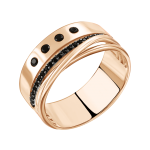 Women's ring with black zirconia 
