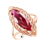 Women's ring with red zirconia 