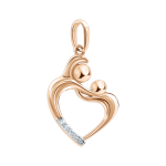 Heart pendant with cubic zirconia 