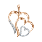 Heart pendant with cubic zirconia 