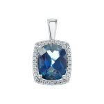 Pendant with London blue topaz and zirconia 