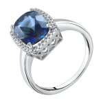 Women’s ring with London blue topaz and zirconia 