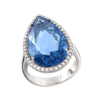 Women's Ring with Blue Topaz and Zirconia 