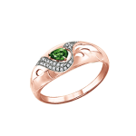 Кольцо с изумрудом и бриллиантами 