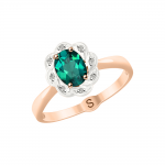 Ring with emerald and diamonds 