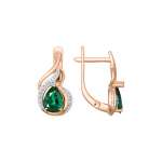 Earrings with emeralds and diamonds 
