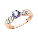 Women's ring with brilliants and tansanit 
