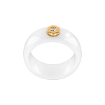 Women's ring in white ceramic with diamond 