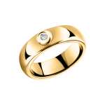 Women's ring with diamond and yellow gold ceramic 