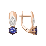 Earrings with tansanit and diamonds 