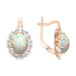Earrings with opal and diamonds 