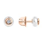 Earrings with diamonds and white ceramic 